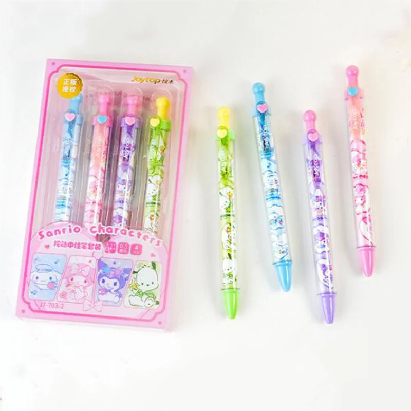 

24pcs/lot Sanrio Kawaii Kuromi Melody Press Gel Pen Cute 0.5mm Black Ink Signature Pens Promotional Gift Office School Supply