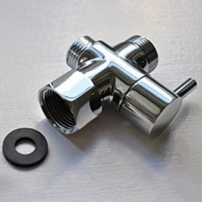 G1/2in 3Way Diverter Valve T-Adapter Converter Brass Valve Bathroom Shower Faucet Water Splitter For Shower Faucet Head