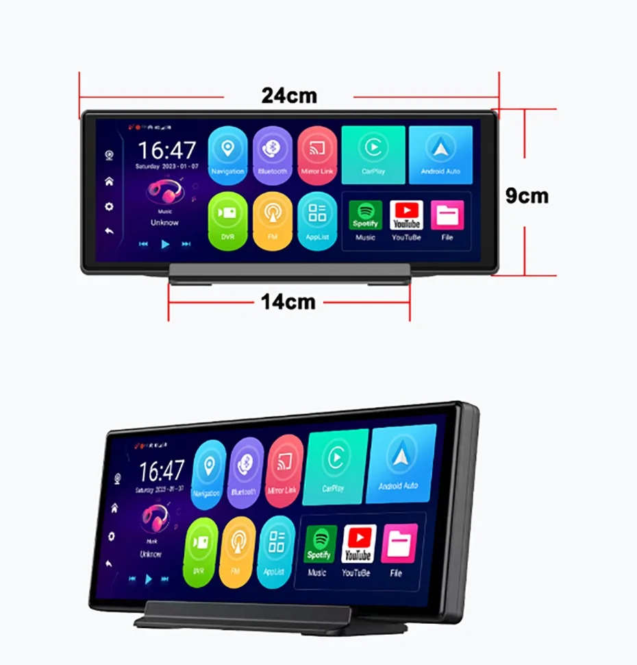 Smart Touchscreen CarPlay 4G LTE SIM Android 13 Dual Lens Car Dash Camera with GPS ADAS WiFi BT MP5 Player Video Recorder