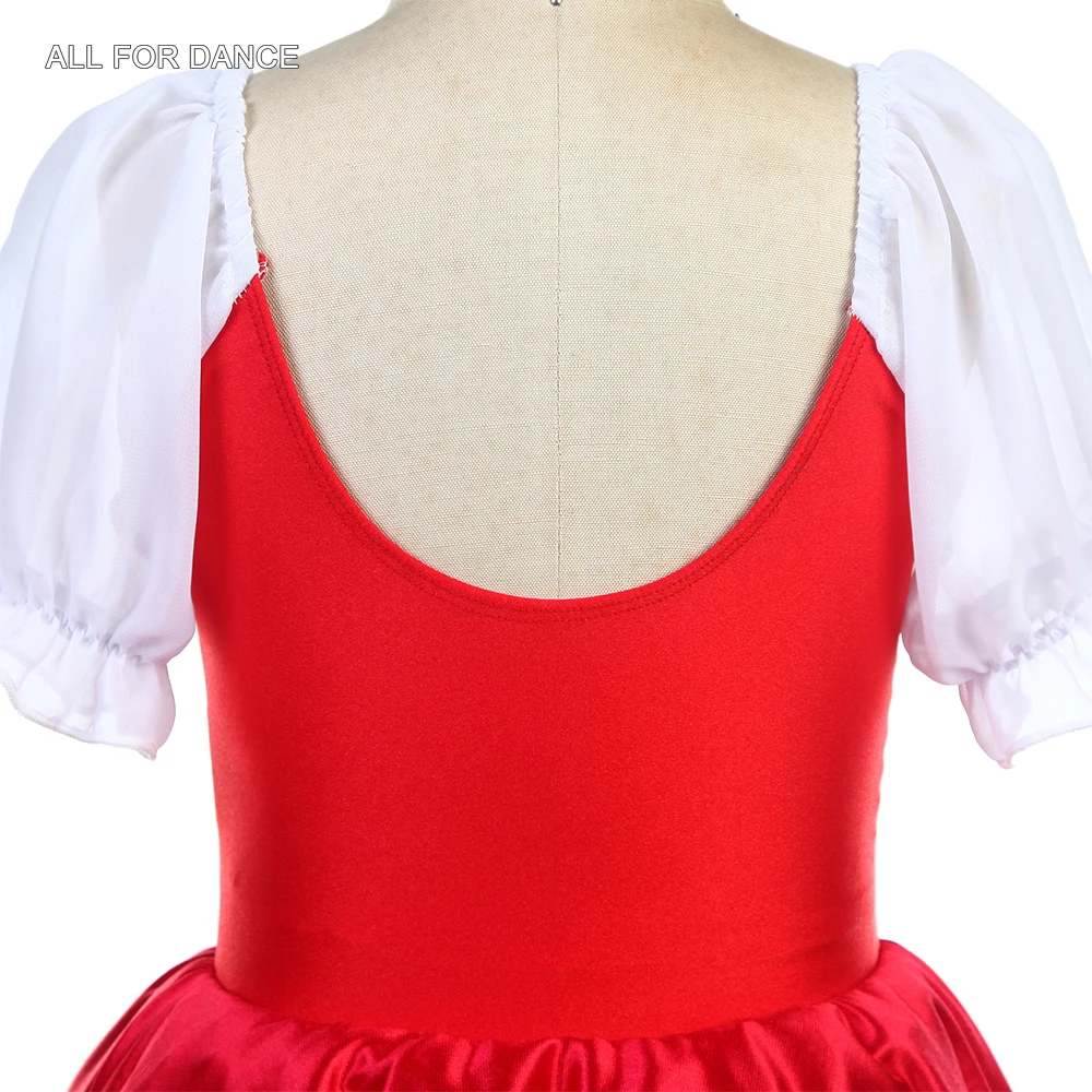 24043 New Ballet Costumes Short Sleeves Red Spandex Romantic Ballet Tutus Girls and Women Stage Performance Ballet Costumes