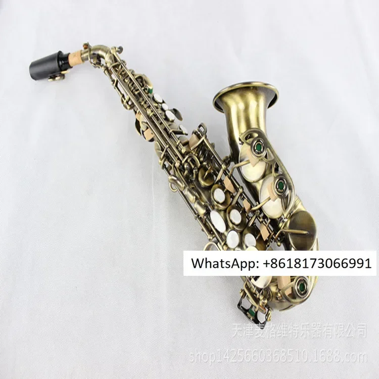 Magvit MSS-510S Lower B Bend Children's High pitched Saxophone Instrument Surface Imitation Bronze