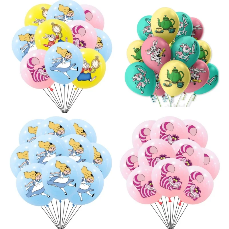 10/30pcs Alice Balloons Party Decoration 12inch Alice in Wonderland Birthday Balloon Globlo Girls Favors Gifts Supplies Accessor