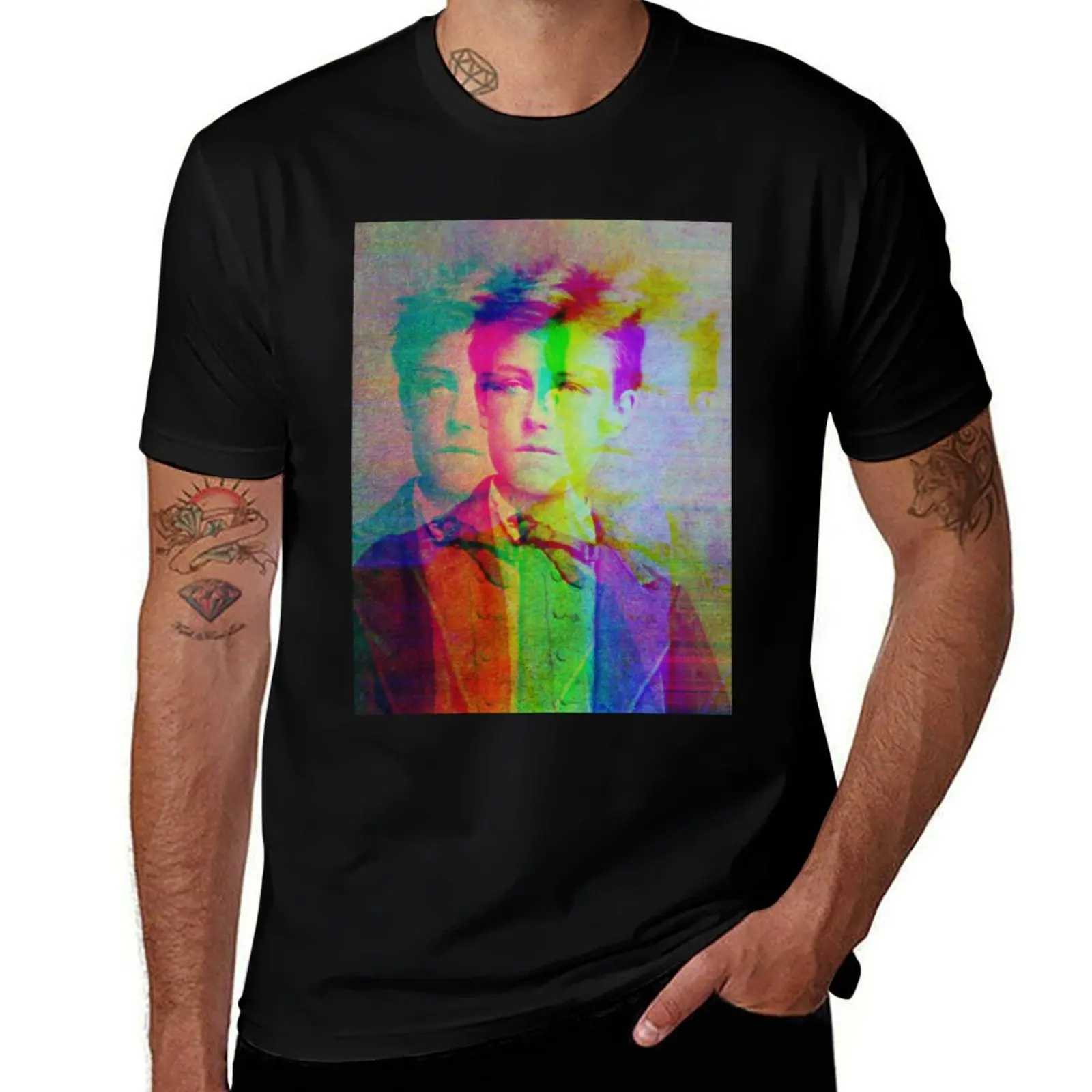 

Arthur Rimbaud - French poet T-Shirt Anti-Fade Casual Tee Shirt