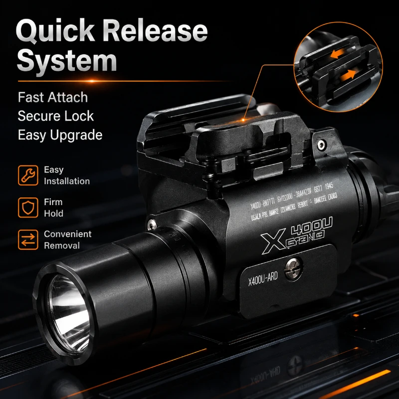 Quick Detach X400U Aluminum Handheld Lamp Under Rail High Lumen Torch With Zero Adjust Function