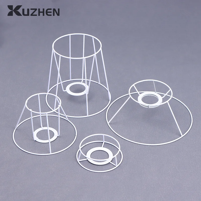 

Lamp Lampshade Shade Wire Frame DIY Guard Ring Light Cage Holder Bulbpendant Drum Table Metal Vintage Cover Round Ceiling Iron