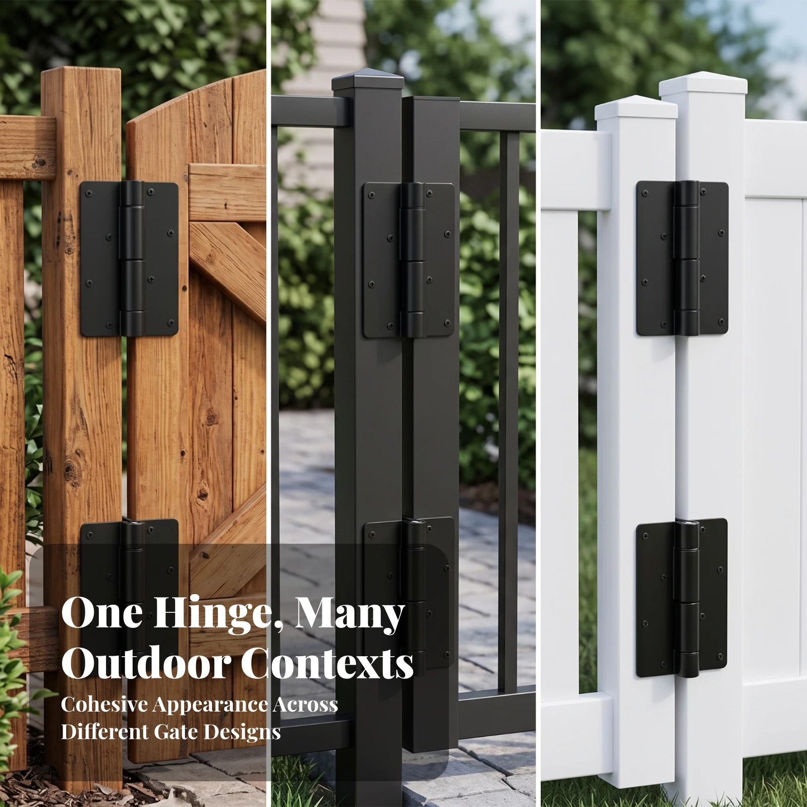 2 Pieces Self-Closing Gate Hinge Heavy-Duty Fence Gate Hinge Hardware Corrosion-Resistant Low Maintenance for Contractors
