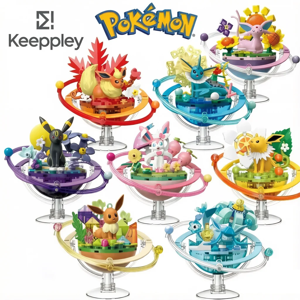 conjunto-de-evolucao-keeppley-pokemon-eevee-sylveon-umbreon-leafeon-glaceon-vaporeon-espeon-jolteon-figuras-de-anime-colecionaveis