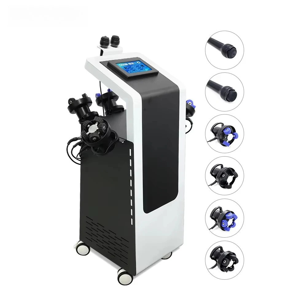 

Вертикальный многофункциональный комплекс 6 в 1 Strong 360 ° Роликовый массажер для лица и тела с 5 насадками для лифтинга и коррекции фигуры, расслабления мышц