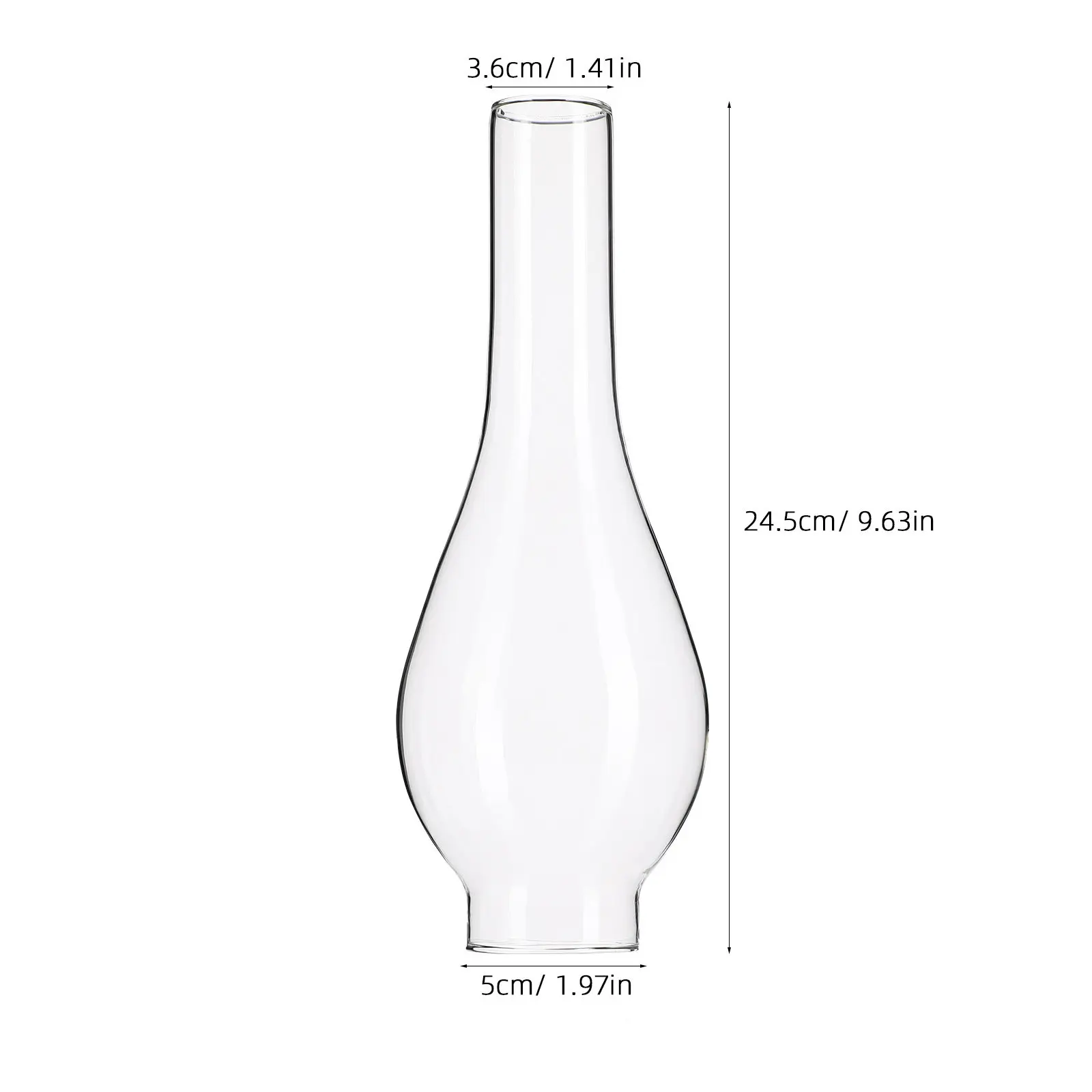 Long Oil Lamp Chimney Lamp Glass Shade Vintage Style Clear Replacement for Home Decoration Camping Lighting
