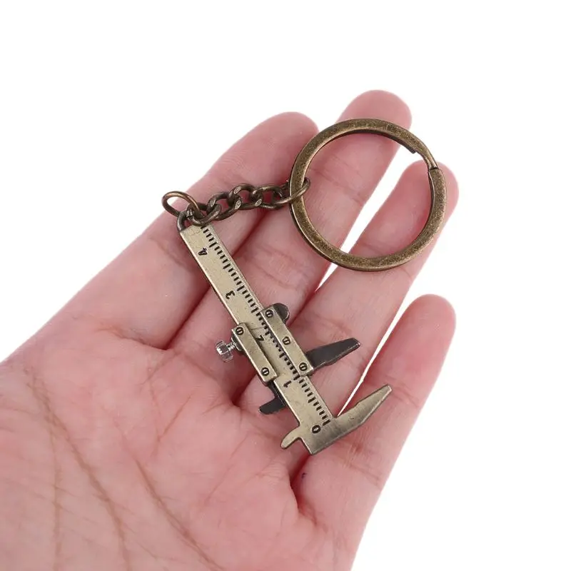 Micrometer Portable Mini Vernier Caliper Measure Tools Key Ring Zinc Alloy Calipers Gauge Slide Ruler Keychain Woodworking Tools