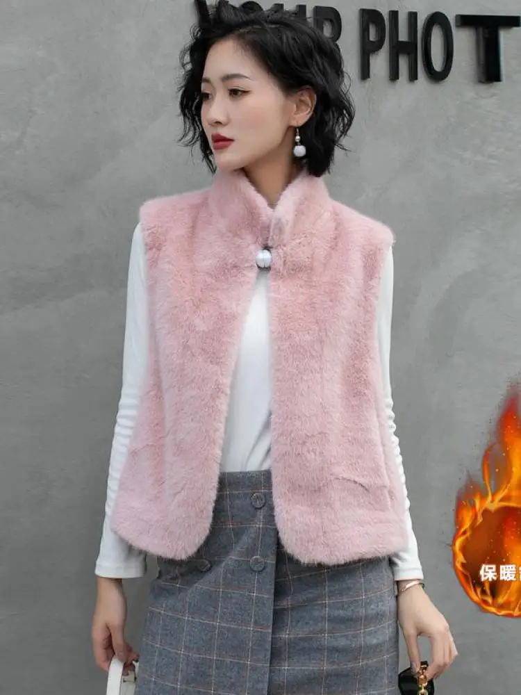 

Осень-зима, женский черный, белый цвет, v-образный вырез, без рукавов, мохеровый жилет, женский ретро-розовый короткий жилет на пуговицах, топы 2025, модный