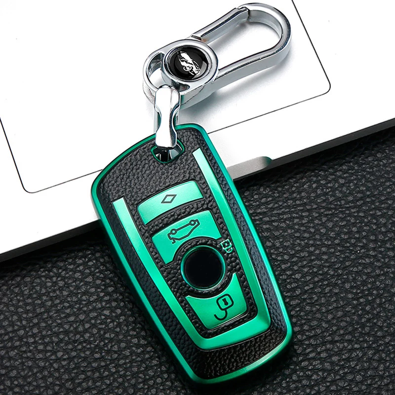 Leather Style Car Remote Key Case Cover Shell Fob For BMW X3 X5 X6 F30 F34 F10 F20 G20 G30 G01 G02 G05 F15 F16 1 3 5 7 Series