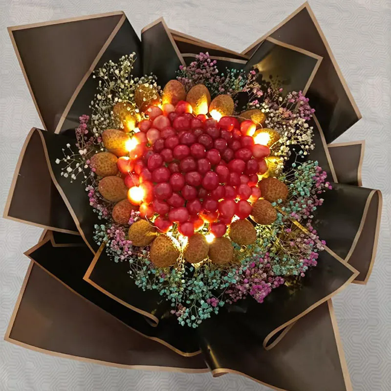 5 teile/paket Blume Geschenkpapier Goldene Grenze Rose Koreanischen Stil Halb Transparent Geschenk Verpackung Floristen Bouquet Verpackung Material