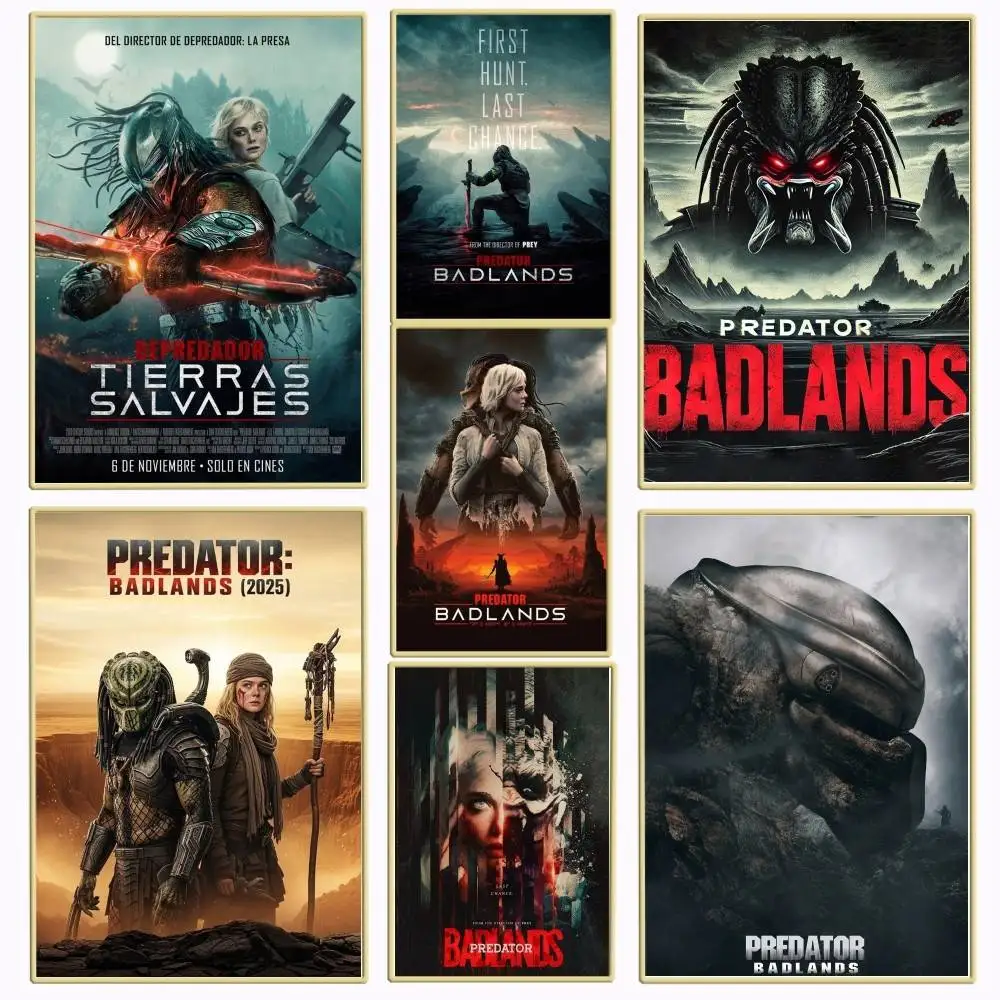 ملصق فيلم Predator Badlands ملصق فني ذاتي اللصق مقاوم للماء ملصق ورق مقهى بار ديكور جدران الغرفة