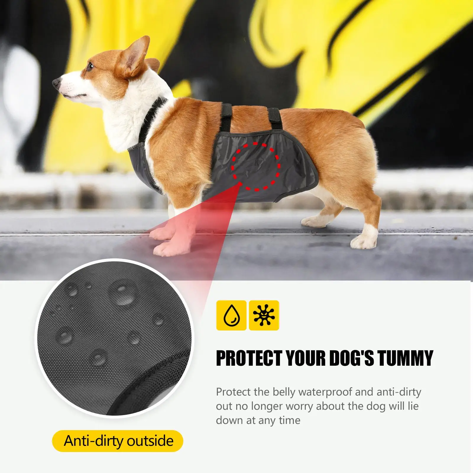 Dog Belly Cover Breathable Comfortable Dog Wrap Protective Panties for Female Dogs Pet Outfit for Parks Garden Lawn