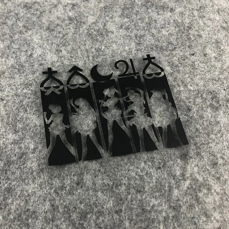 

1 шт., голографические водонепроницаемые наклейки в стиле Сейлор Мун, силуэт персонажа, наклейки для декора автомобиля и ноутбука