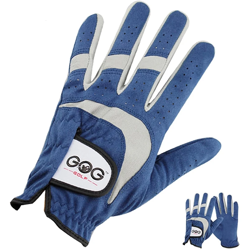 

GOG Golf Gloves Men's Blue Microfiber Breathable Comfortable Washable Left & Right Hands - Durable & Soft