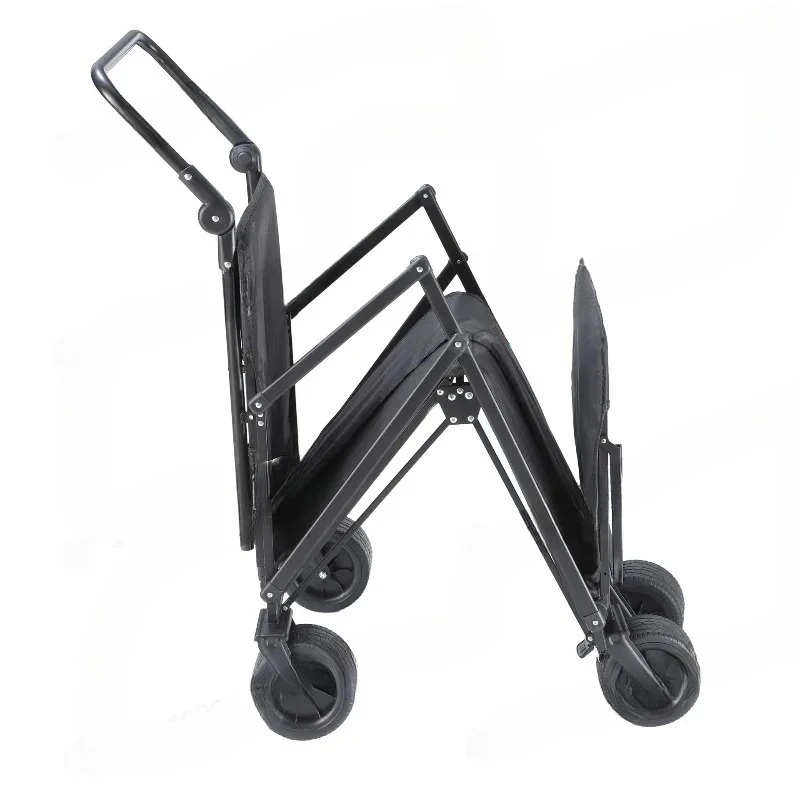 Oversized Beach Camping Wagon with Tank Wheels All Terrain Foldable Cart Heavy Duty Outdoor Utility Wagon for Sand 1 pcs