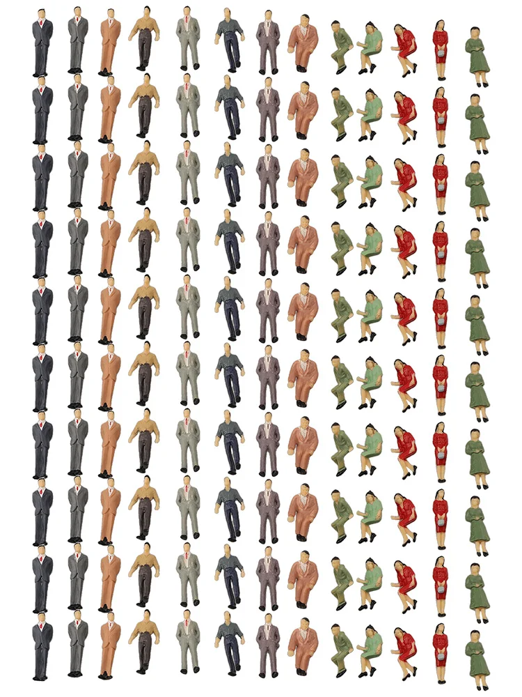 130Pcs O Scale 1:48 Painted Figures People Passenger Different Poses People For  Home Decor Model Railroads