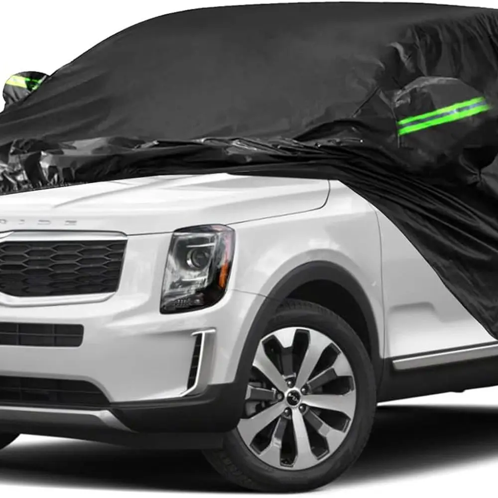 

Custom-Fit 6-Layer All-Weather Car Cover for 2020-2025 Kia Telluride with Zippered Door and Windproof Bands for Protection Again