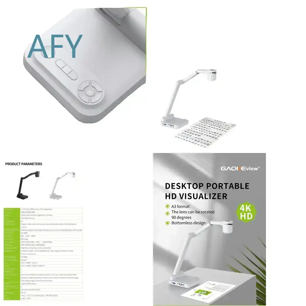 GAOKEview Document Visualizer for A3 Portable Visualizer for Model 9910 Mini Scanner USB for Education School Teaching