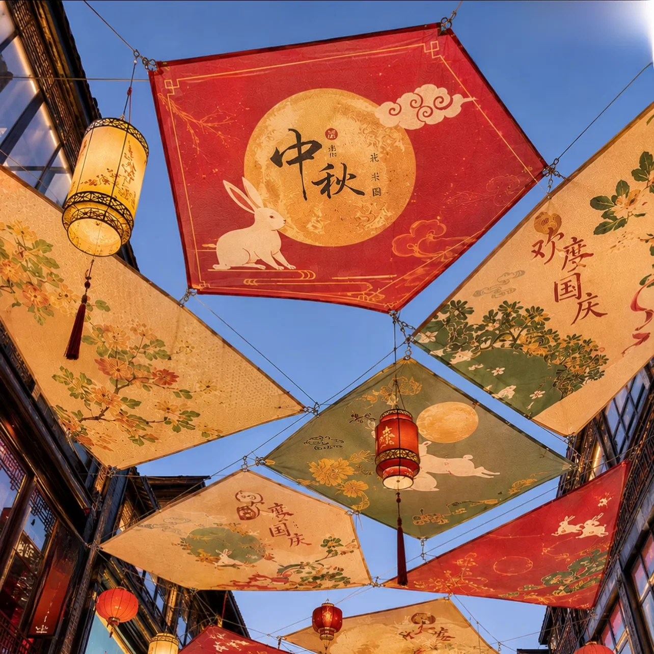 伝統的な中国のランタン装飾吊り下げキャノピー商業街景観創造ノーブランド登録商標