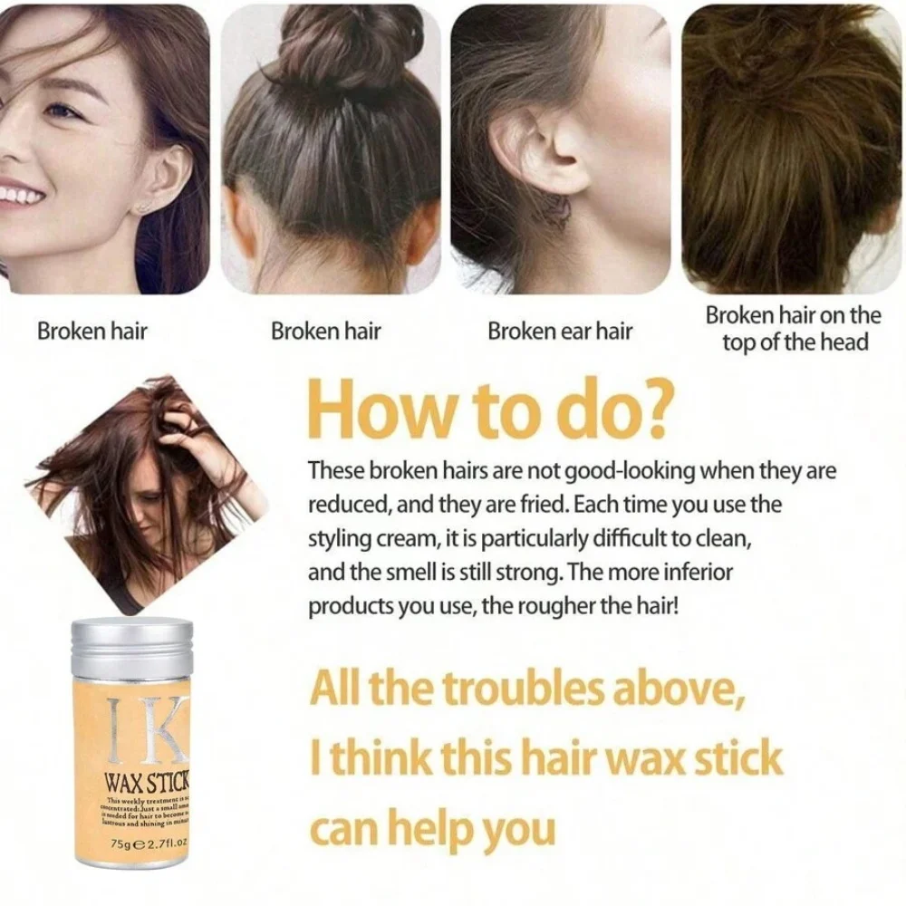 2025 Hair Wax Stick, Hair Pomade Stick Long-Lasting Styling Wax Stick, Hair Wax Stick Smoothing & Slick Stick For Hair Wigs image 5