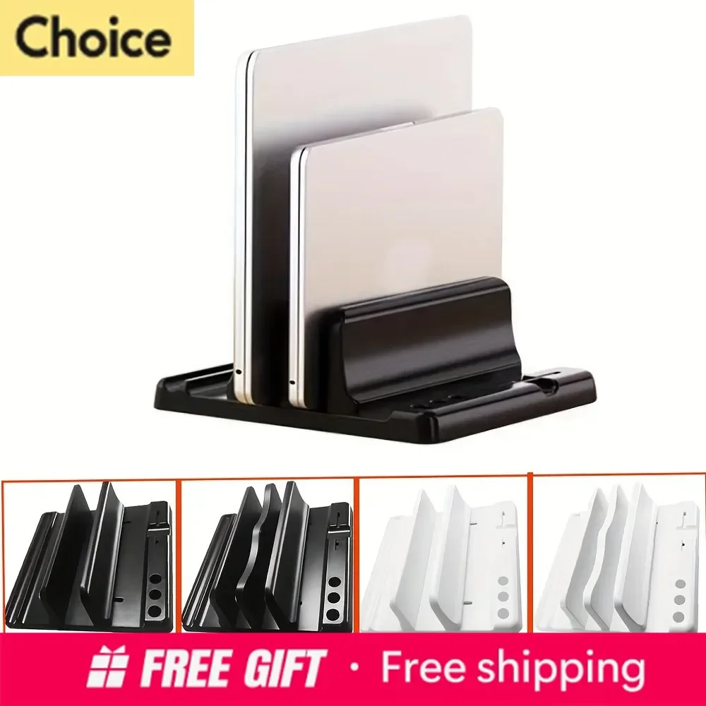 

1pcs/2pcs Multifunctional Adjustable Vertical Laptop Stand Dual-Slot Desk Organizer For Ablets Phones Space-Saving Holder For