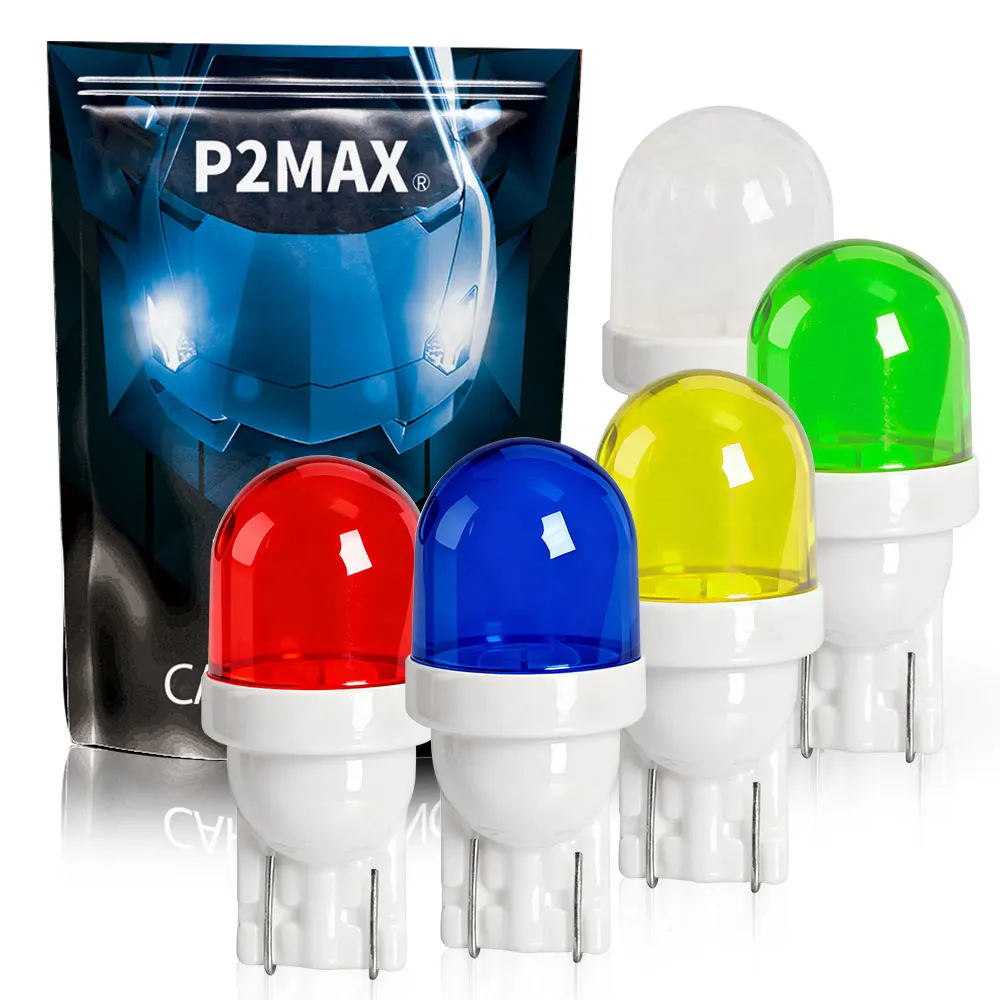 2PCS Ultra Bright T10 W5W 168 5630 LED Turn Reading Signals 12V White/Blue/Yellow/Red/Green For Car Brake Interior Light Bulbs