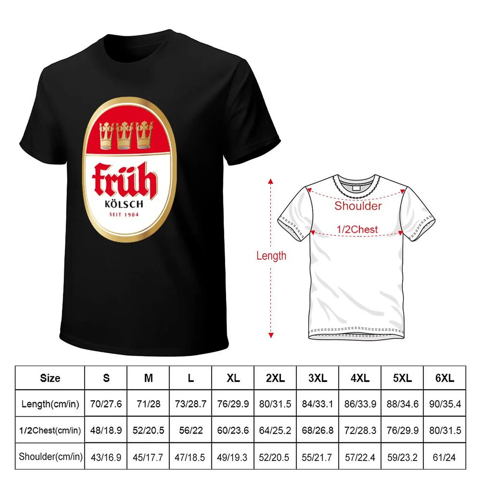 Früh K?lsch beer logo brewery local beer T-Shirt graphic t shirts hippie clothes Men's t shirts
