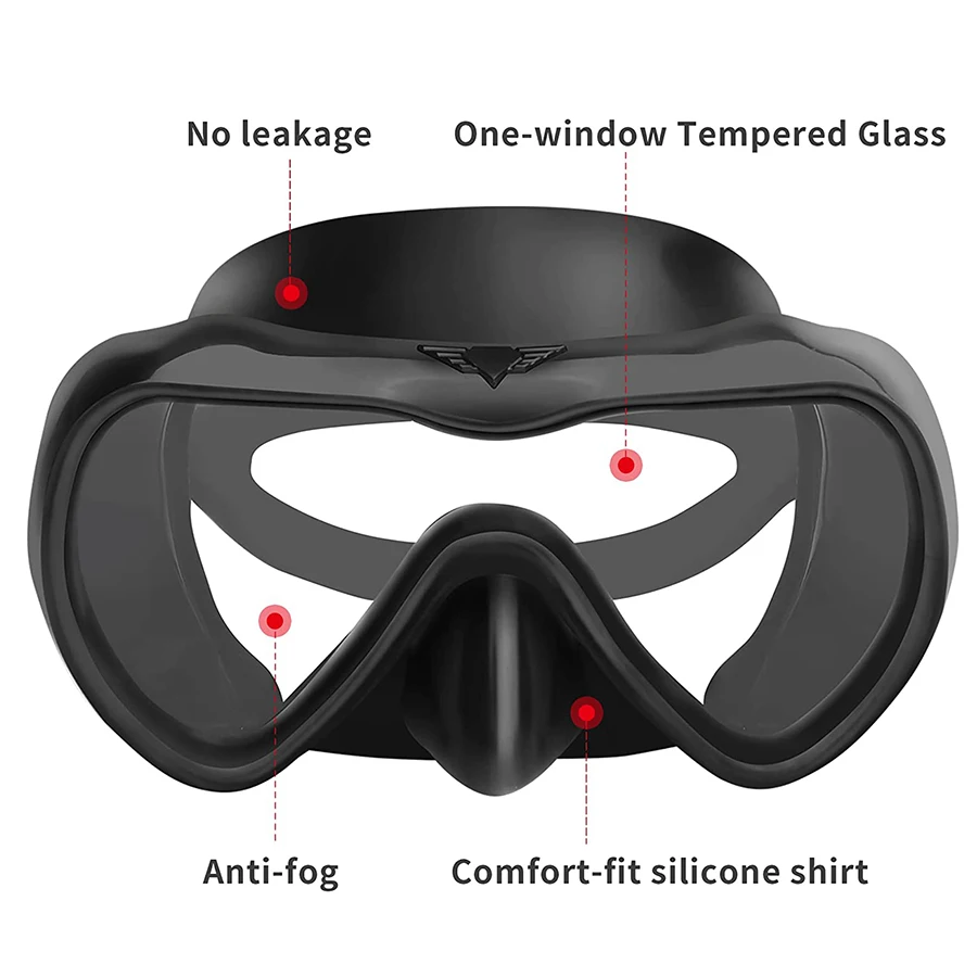 New Arrival Mirrored Len Scuba Diving Glasses, UV Protection High Definition Large View Swimming Mask with Black Zipper Box