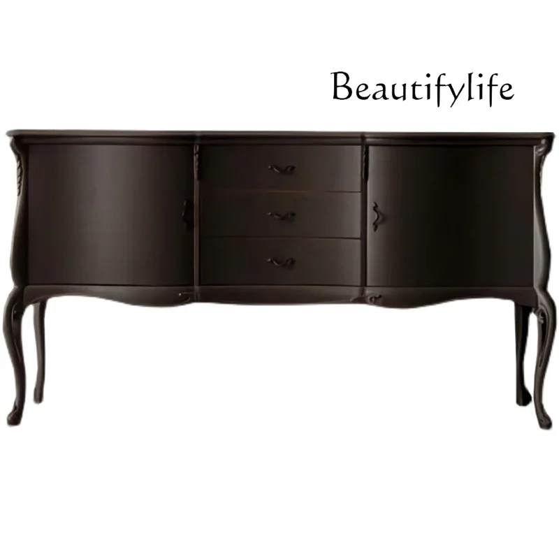 

American-style entrance cabinet light luxury foyer decoration simple dining side cabinet living room solid wood decoration