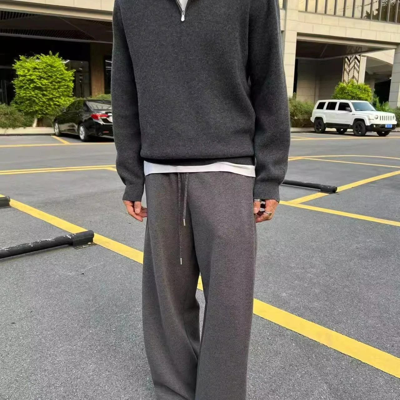 BC итальянский осенне-зимний новый модный шерстяной вязаный свитер с полумолнией, мужской повседневный однотонный свитер с длинными рукавами