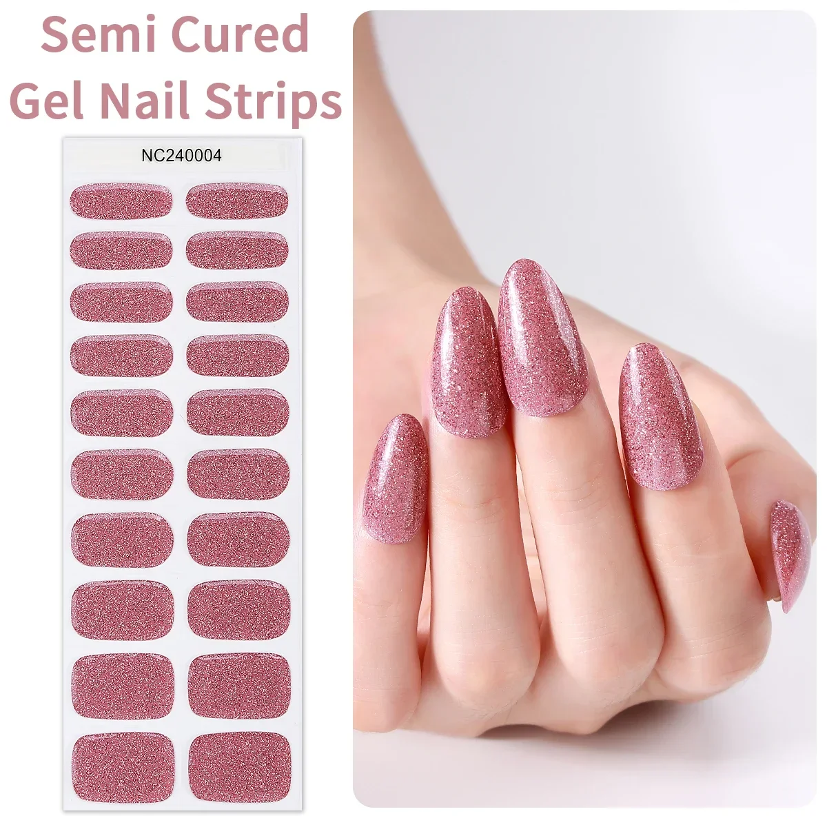 Bandes Adhésives pour Ongles en Gel Semi-Durci, 20 Embouts, Enveloppes Adhésives Étanches, Lampe UV, N64.Autocollants