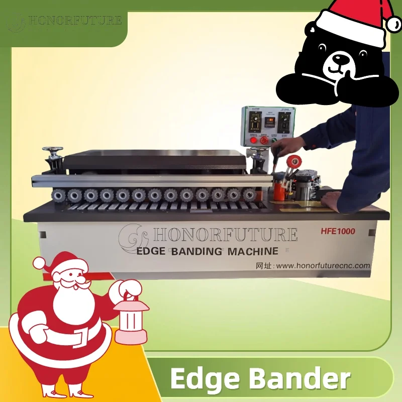 

Mini Size Edge Banding Machine Straight Curve Edge Bander Woodworking Tools 220V Gluing,End Trimming,Scraping,Buffing for Wood