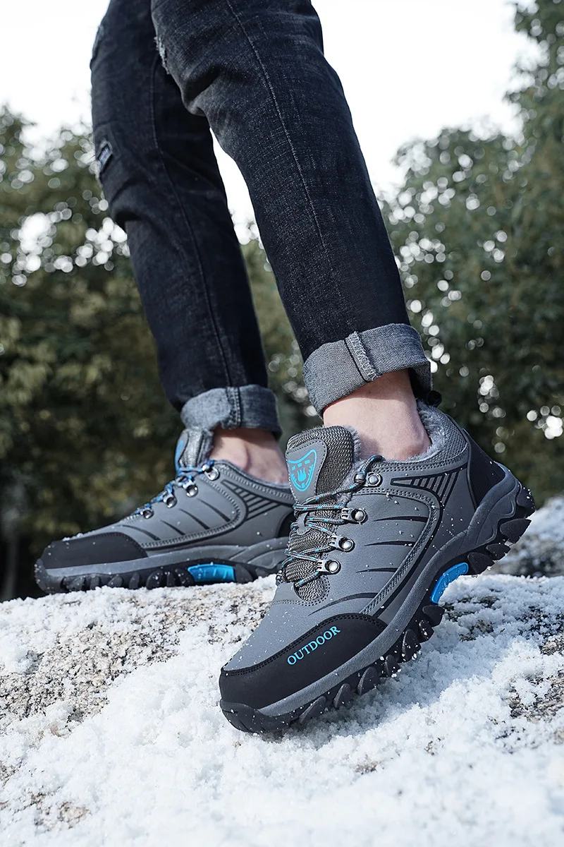 Outdoor Men's Hiking Shoes Winter Plush Thickening Couple Sports Shoe Size 39-46