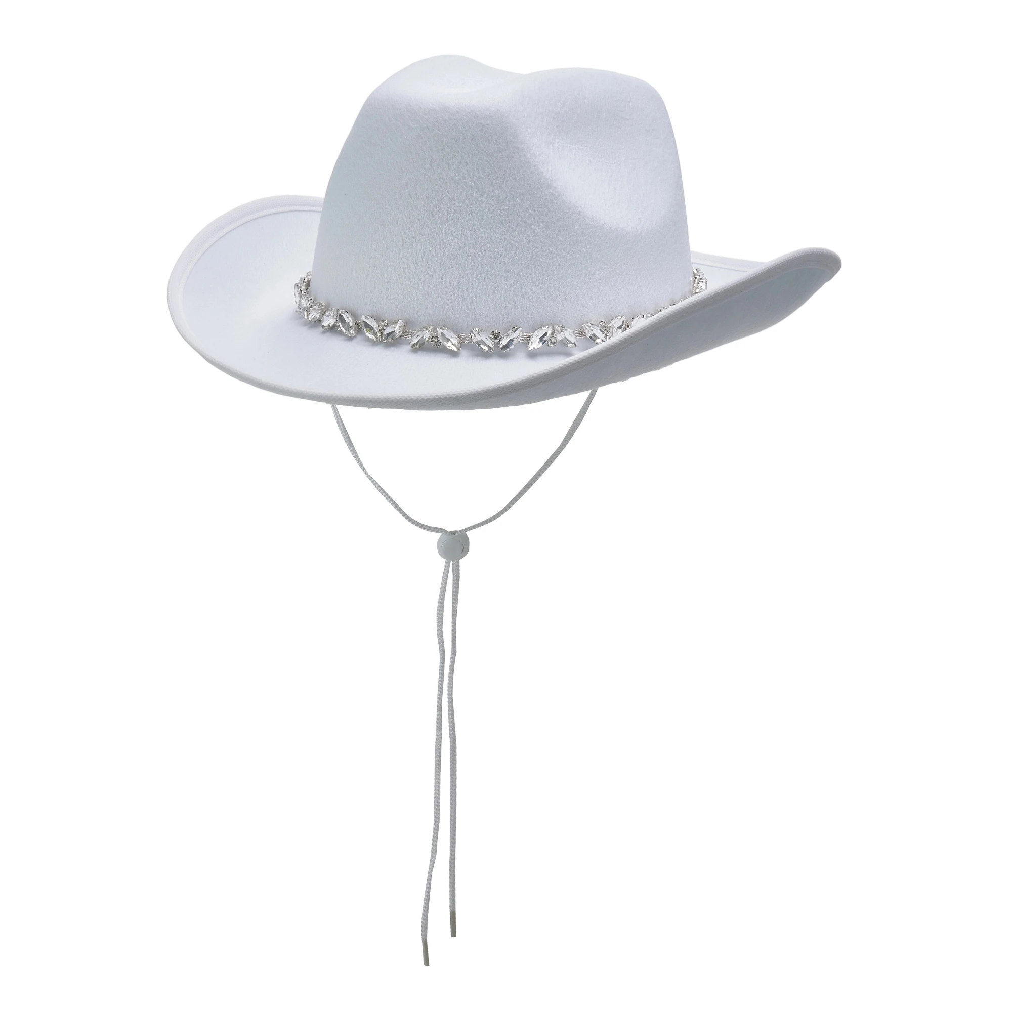 

Элегантная женская шерстяная фетровая шляпа-ковбойка с широкими полями и украшением в виде цепочки со стразами для пляжной вечеринки и джазового фестиваля