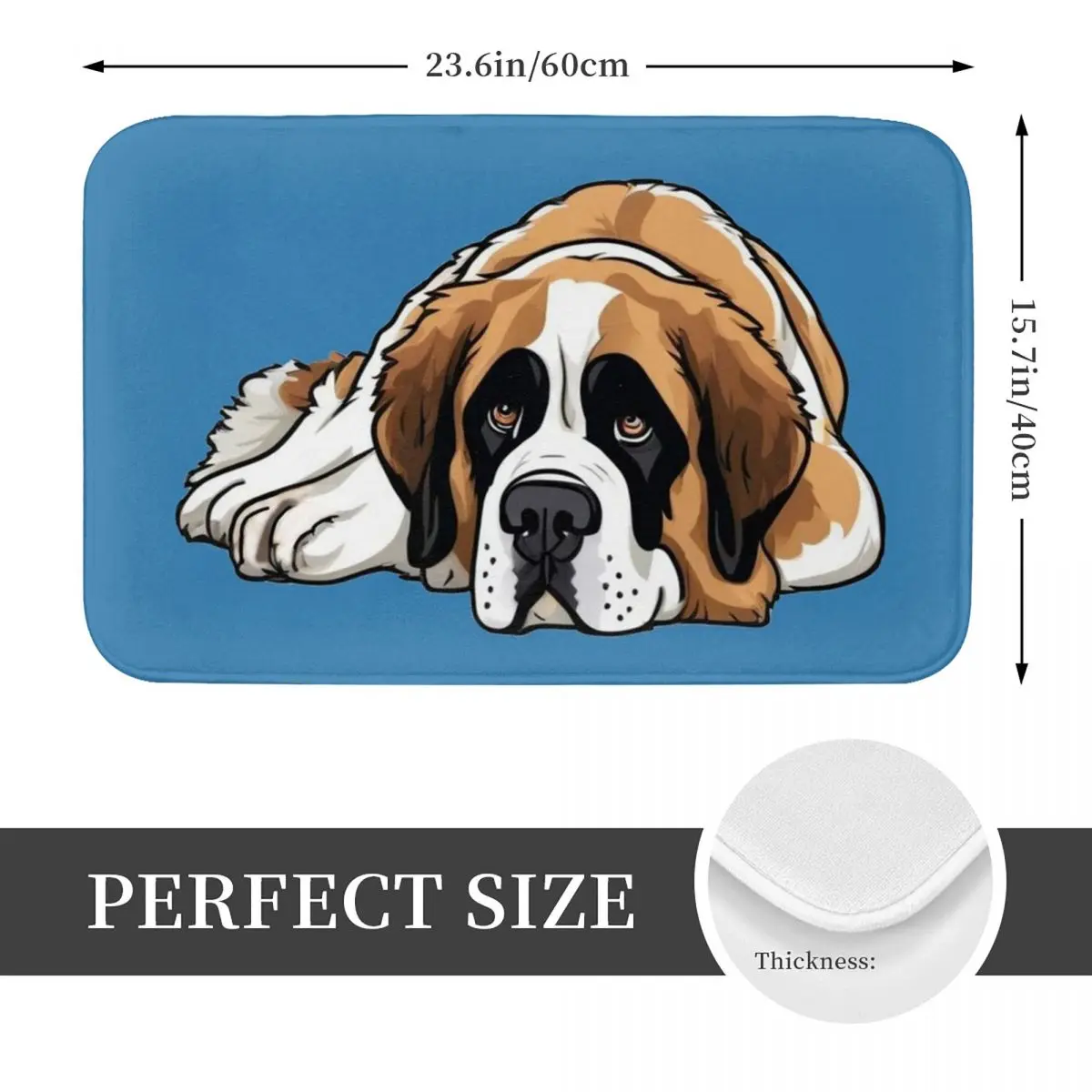 Lying Saint Bernard Doormat Non-slip Super Absorbent Bathroom Floor Mats Home Entrance Rugs Kitchen Bedroom Carpet Footpad