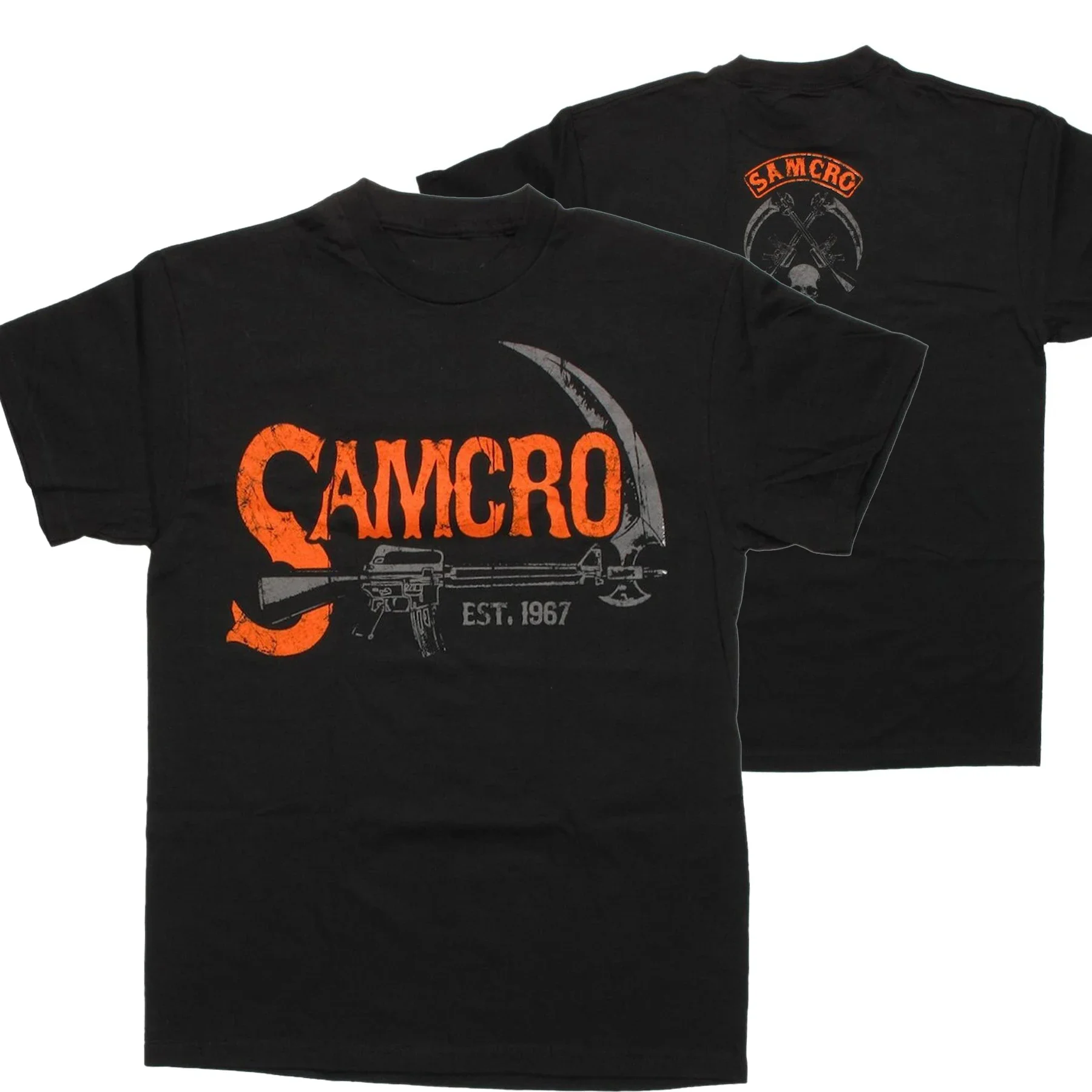 

Vintage SOA Samcro Sickle Rifle T-Shirt 100% Cotton O-Neck Summer Short Sleeve Casual Mens T-shirt Size S-3XL