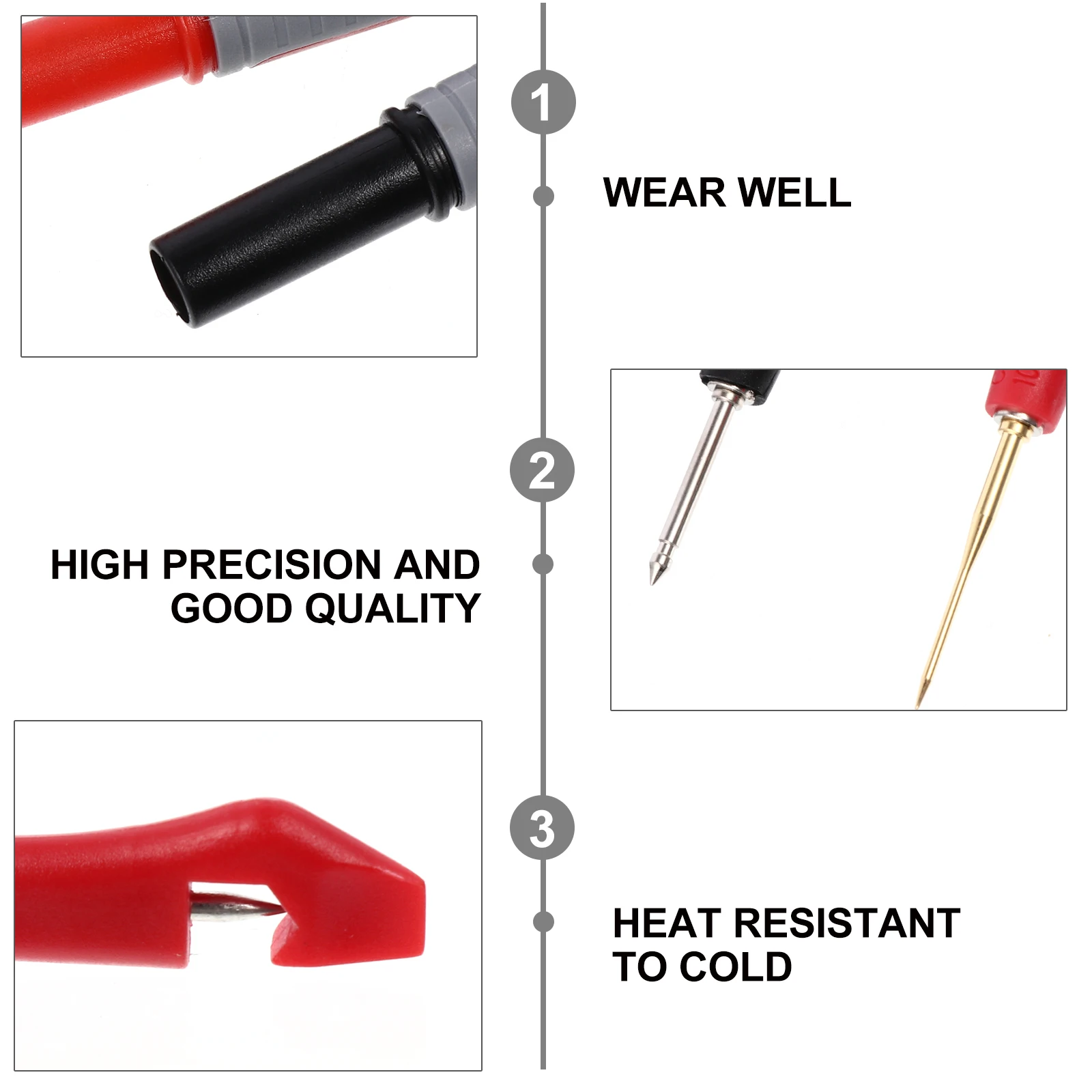 

16 pcs Test Probe Kit PVC Insulated Multimeter Electrical Testing Voltage Measurement Gold Plated Needles Heat