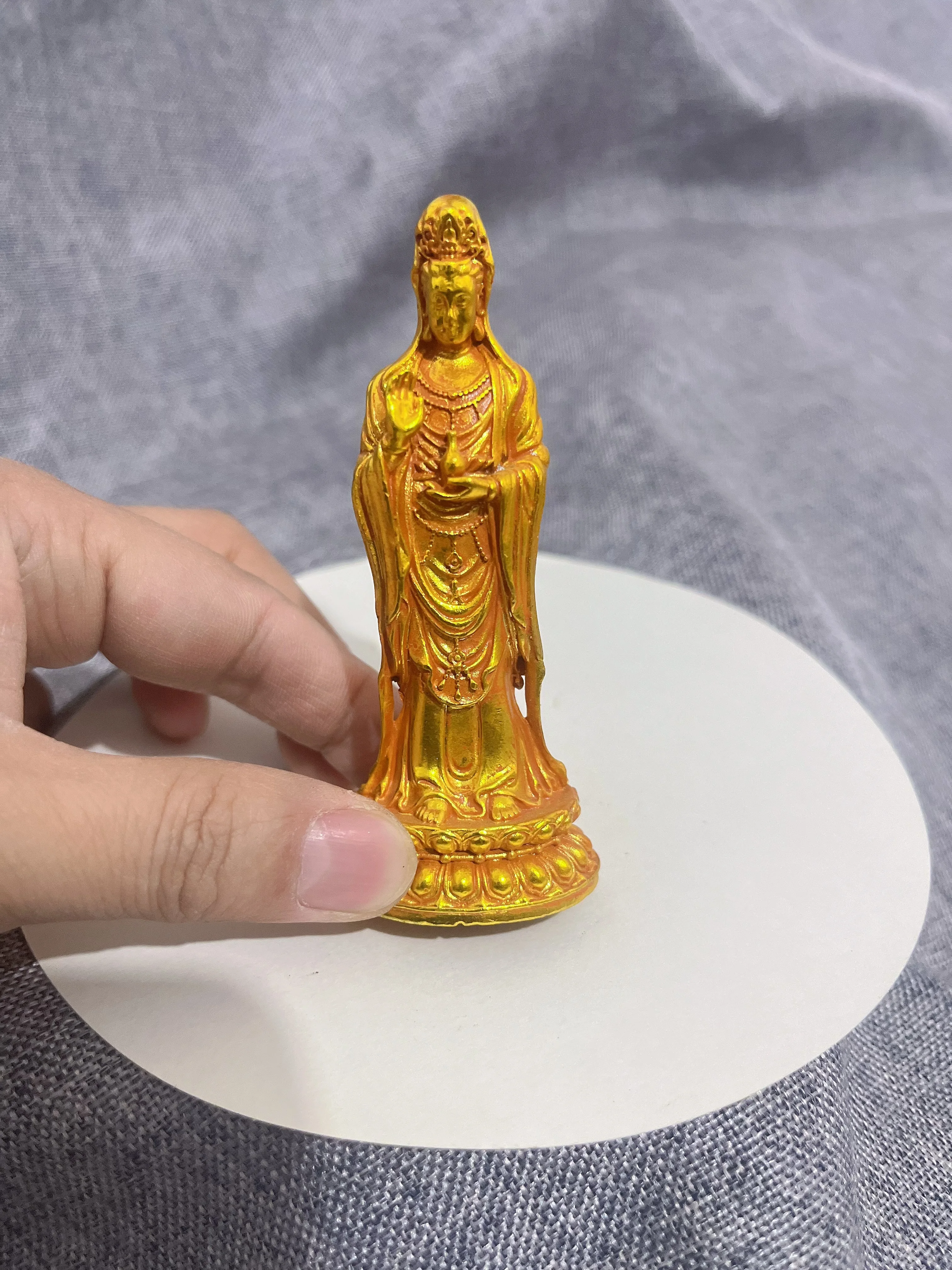 Special offer Pocket Guan yin figure archaic  small buddha statue copper Carving statue blessed family peace health good luck