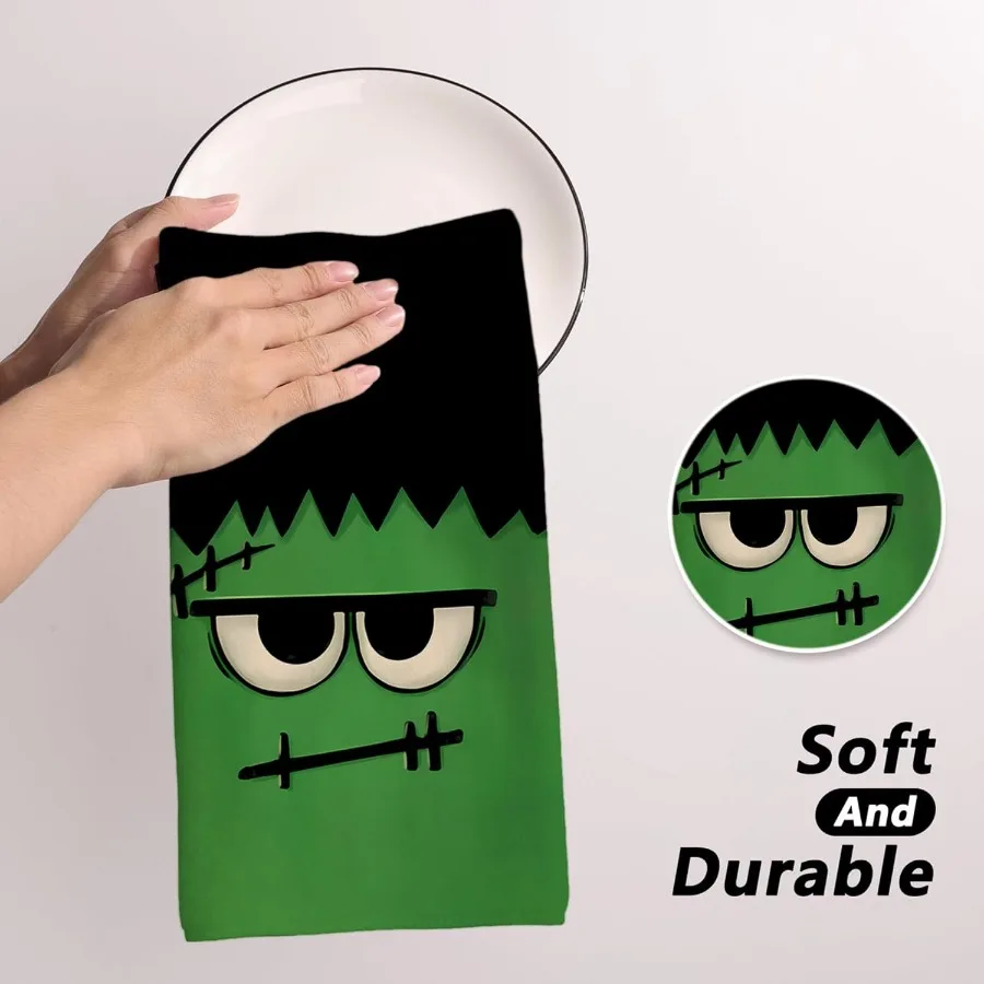 مناشف المطبخ للهالوين جاك يا فانوس مناشف الأطباق وجه مخيف المومياء القط الأسود Fran.kenstein ديكور زينة الهالوين لـ H