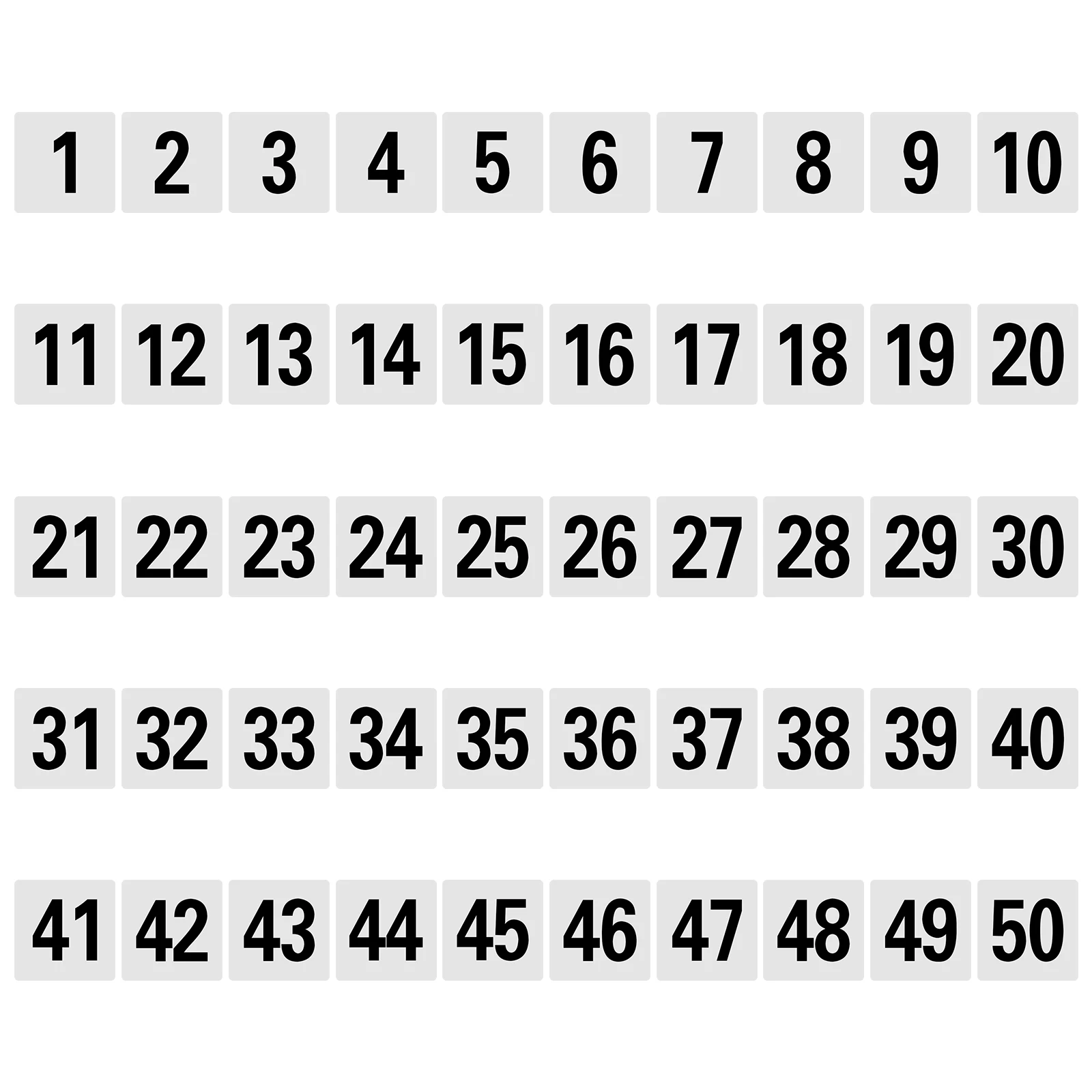 

50pcs Plastic Table Number Cards Double Sided Seat Holders For Wedding Banquet Party Reception Restaurant Classroom
