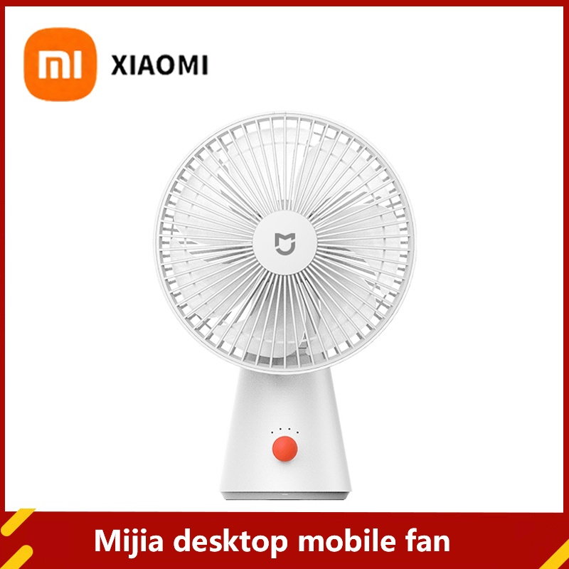  XIAOMI Mijia Portable Desk Fan USB Rechargeable Handheld Mini Electric Fans Cordless Air Cooling Small Fan 4 Gears Speed 