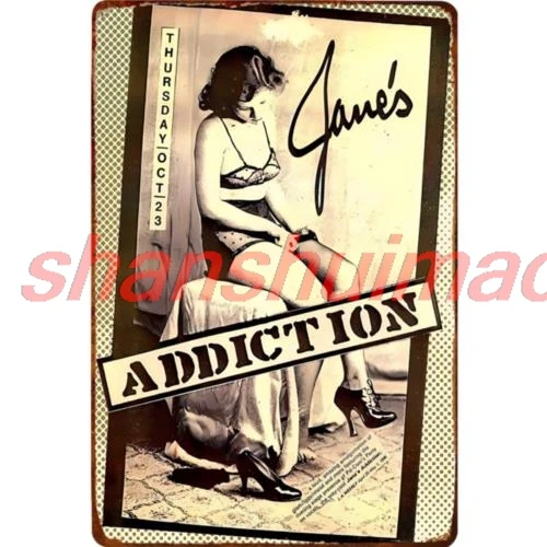 Janes Addiction Vintage Metal Sign Rock & Roll Black & White Retro Tin Sign 12x8 SHAN