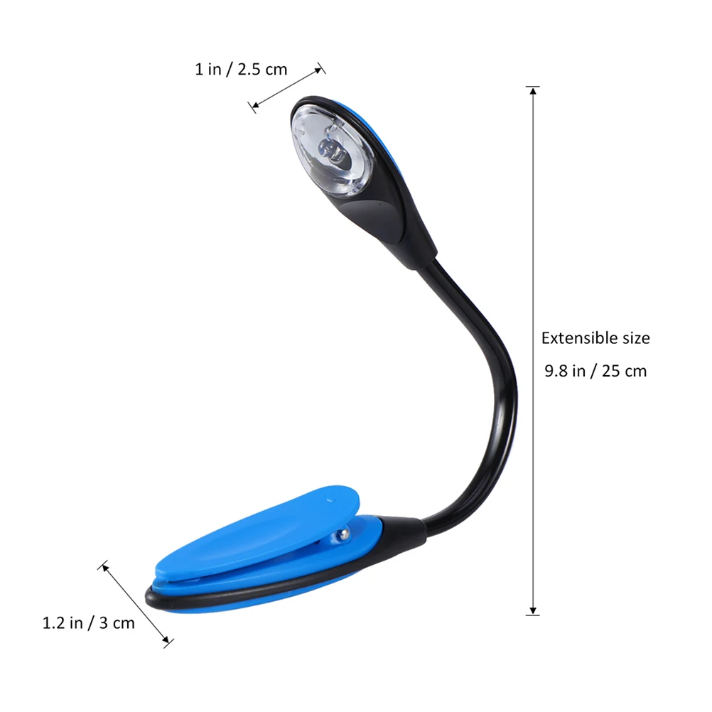 

2Pcs Mini Clip Reading Light Portable LED Booklight Flexible Travel Lamp Bright Non Flickering Eye Protection for Night Use