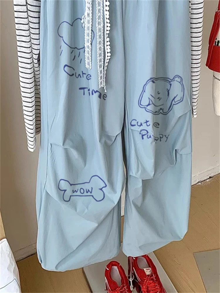 กางเกงทำงานผ้าลูกไม้สีน้ำเงินทรงหลวมสบายสำหรับฤดูร้อน ขาบาน ระบายอากาศ ซับเหงื่อ สำหรับผู้ชายและผู้หญิง...