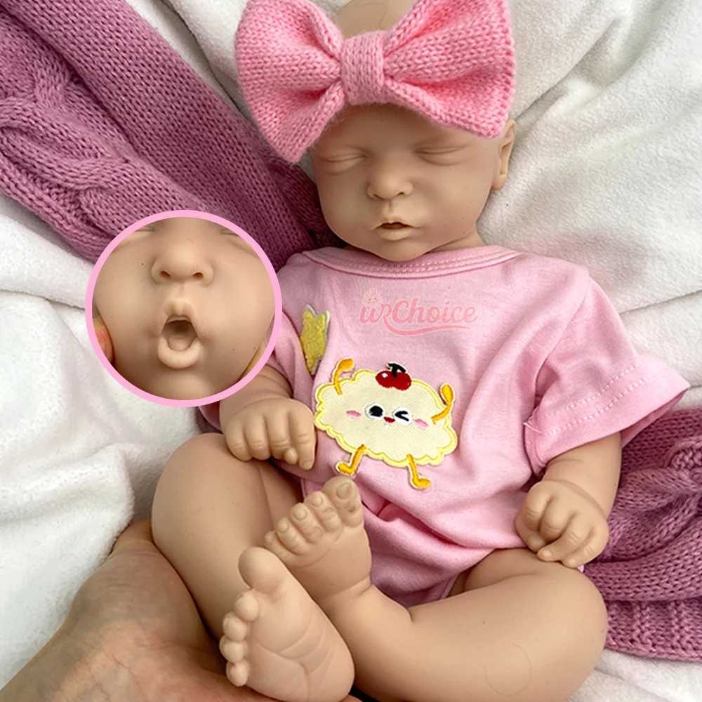

18-дюймовая полностью твердая силиконовая кукла реборн, окрашенная/неокрашенная, реалистичная, 1:1, настоящая на ощупь, моющаяся, искусственная кукла для девочек, игрушки