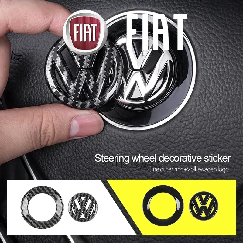 

Car Steering Wheel Logo Decoration Sticker Accessories For VW Tiguan Arteon Taigo Caddy CC e-up! Golf Polo Amarok Transporter