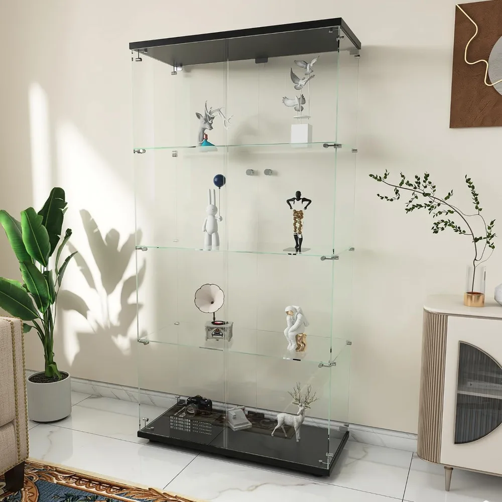 4 Shelves Glass Dis…